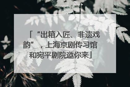 “出箱入匠、非遗戏韵”，上海京剧传习馆和宛平剧院邀你来