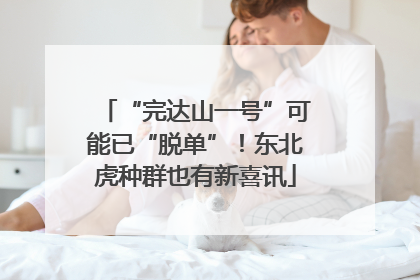 “完达山一号”可能已“脱单”！东北虎种群也有新喜讯
