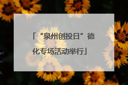 “泉州创投日”德化专场活动举行