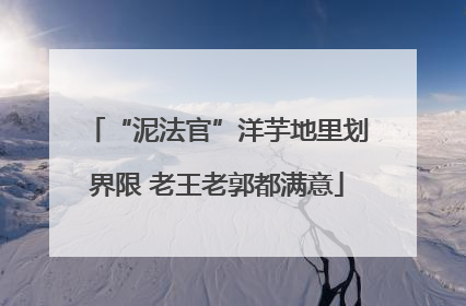 “泥法官”洋芋地里划界限 老王老郭都满意