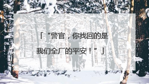 “警官，你找回的是我们全厂的平安！”