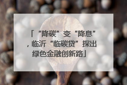 “降碳”变“降息”，临沂“临碳贷”探出绿色金融创新路