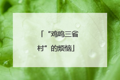“鸡鸣三省村”的烦恼