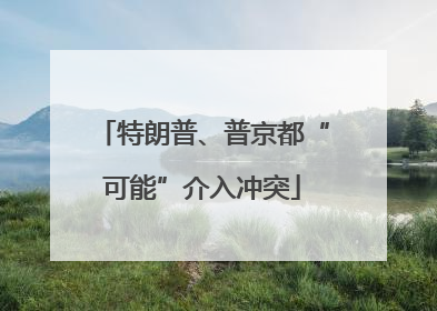 特朗普、普京都“可能”介入冲突