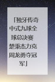 独牙传奇中式九球全球总决赛 楚秉杰力克周龙勇夺冠军