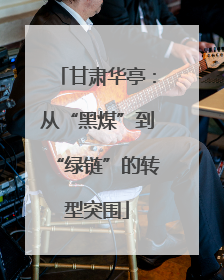 甘肃华亭：从“黑煤”到“绿链”的转型突围