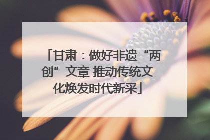 甘肃：做好非遗“两创”文章 推动传统文化焕发时代新采