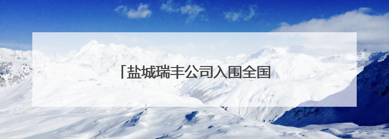 盐城瑞丰公司入围全国储粮技术示范点单位