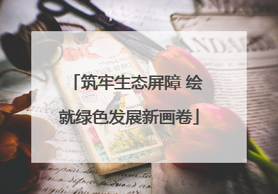 筑牢生态屏障 绘就绿色发展新画卷