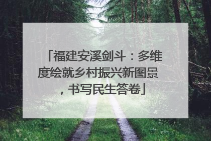福建安溪剑斗：多维度绘就乡村振兴新图景，书写民生答卷