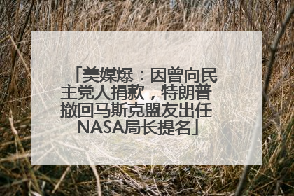美媒爆：因曾向民主党人捐款，特朗普撤回马斯克盟友出任NASA局长提名