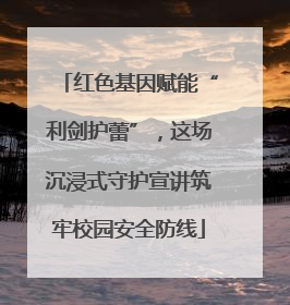 红色基因赋能“利剑护蕾”，这场沉浸式守护宣讲筑牢校园安全防线