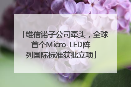 维信诺子公司牵头，全球首个Micro-LED阵列国际标准获批立项