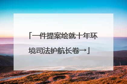 一件提案绘就十年环境司法护航长卷→