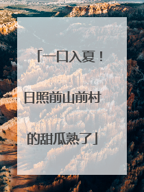 一口入夏！日照前山前村的甜瓜熟了