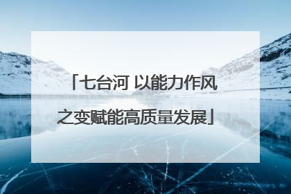 七台河 以能力作风之变赋能高质量发展