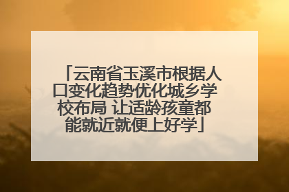 云南省玉溪市根据人口变化趋势优化城乡学校布局 让适龄孩童都能就近就便上好学