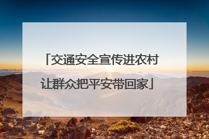 交通安全宣传进农村 让群众把平安带回家