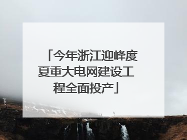 今年浙江迎峰度夏重大电网建设工程全面投产