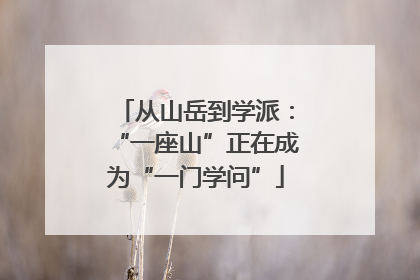 从山岳到学派：“一座山”正在成为“一门学问”