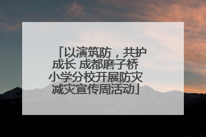 以演筑防，共护成长 成都磨子桥小学分校开展防灾减灾宣传周活动