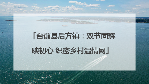 台前县后方镇：双节同辉映初心 织密乡村温情网
