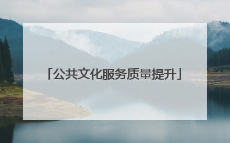 公共文化服务质量提升