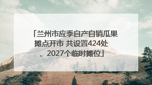 兰州市应季自产自销瓜果摊点开市 共设置424处、2027个临时摊位