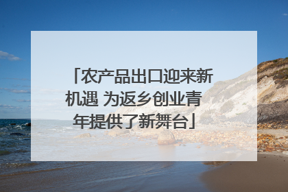 农产品出口迎来新机遇 为返乡创业青年提供了新舞台