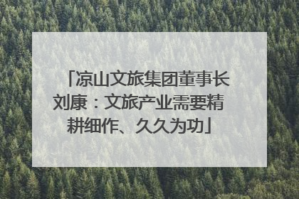 凉山文旅集团董事长刘康：文旅产业需要精耕细作、久久为功
