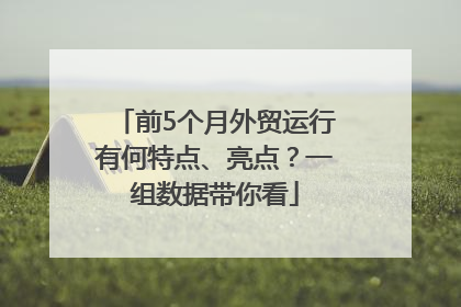 前5个月外贸运行有何特点、亮点？一组数据带你看