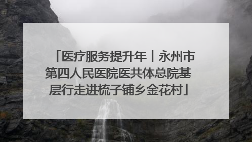 医疗服务提升年丨永州市第四人民医院医共体总院基层行走进梳子铺乡金花村