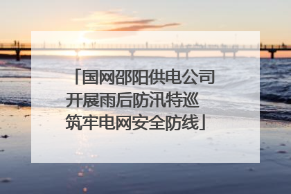 国网邵阳供电公司开展雨后防汛特巡 筑牢电网安全防线