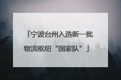 宁波台州入选新一批物流枢纽“国家队”