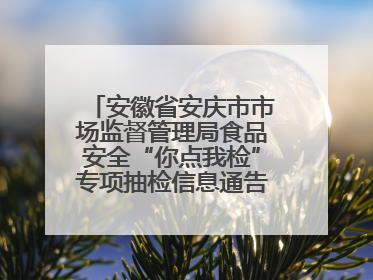 安徽省安庆市市场监督管理局食品安全“你点我检”专项抽检信息通告（2025年第27期）