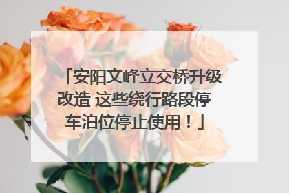 安阳文峰立交桥升级改造 这些绕行路段停车泊位停止使用！