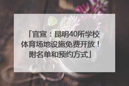 官宣：昆明40所学校体育场地设施免费开放！附名单和预约方式