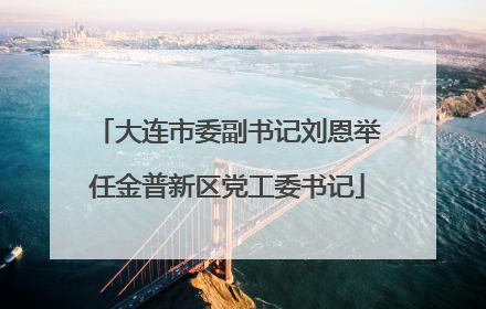 大连市委副书记刘恩举任金普新区党工委书记