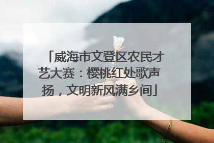 威海市文登区农民才艺大赛：樱桃红处歌声扬，文明新风满乡间