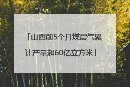 山西前5个月煤层气累计产量超60亿立方米