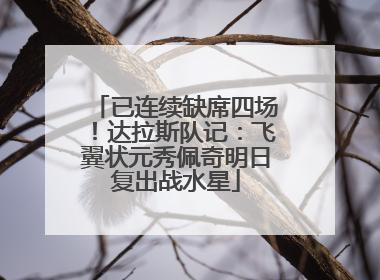 已连续缺席四场！达拉斯队记：飞翼状元秀佩奇明日复出战水星