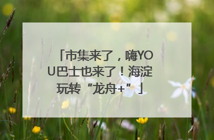 市集来了，嗨YOU巴士也来了！海淀玩转“龙舟+”