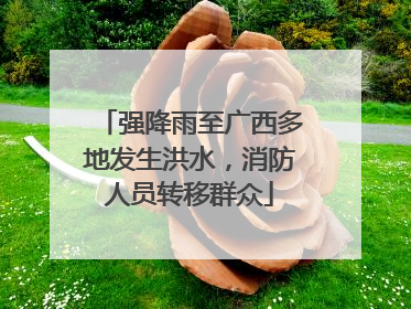 强降雨至广西多地发生洪水，消防人员转移群众