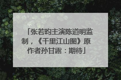 张若昀主演陈道明监制，《千里江山图》原作者孙甘露：期待