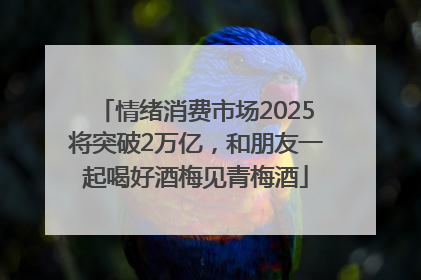 情绪消费市场2025将突破2万亿，和朋友一起喝好酒梅见青梅酒