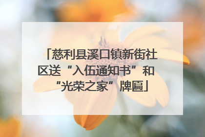 慈利县溪口镇新街社区送“入伍通知书”和“光荣之家”牌匾