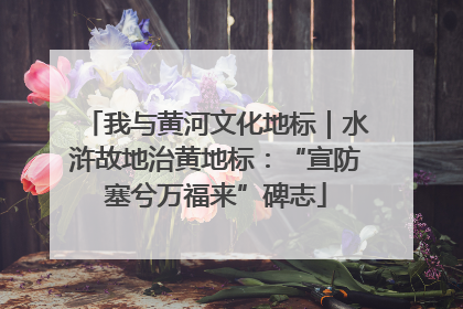 我与黄河文化地标｜水浒故地治黄地标：“宣防塞兮万福来”碑志