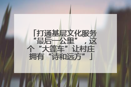 打通基层文化服务“最后一公里”，这个“大篷车”让村庄拥有“诗和远方”