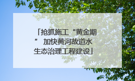 抢抓施工“黄金期” 加快黄河故道水生态治理工程建设