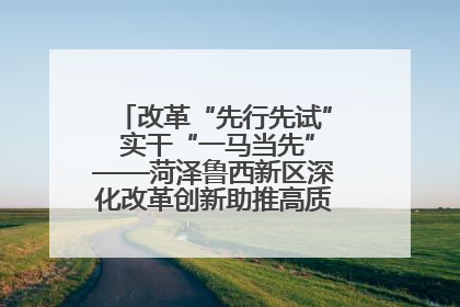 改革“先行先试” 实干“一马当先”——菏泽鲁西新区深化改革创新助推高质量发展纪实